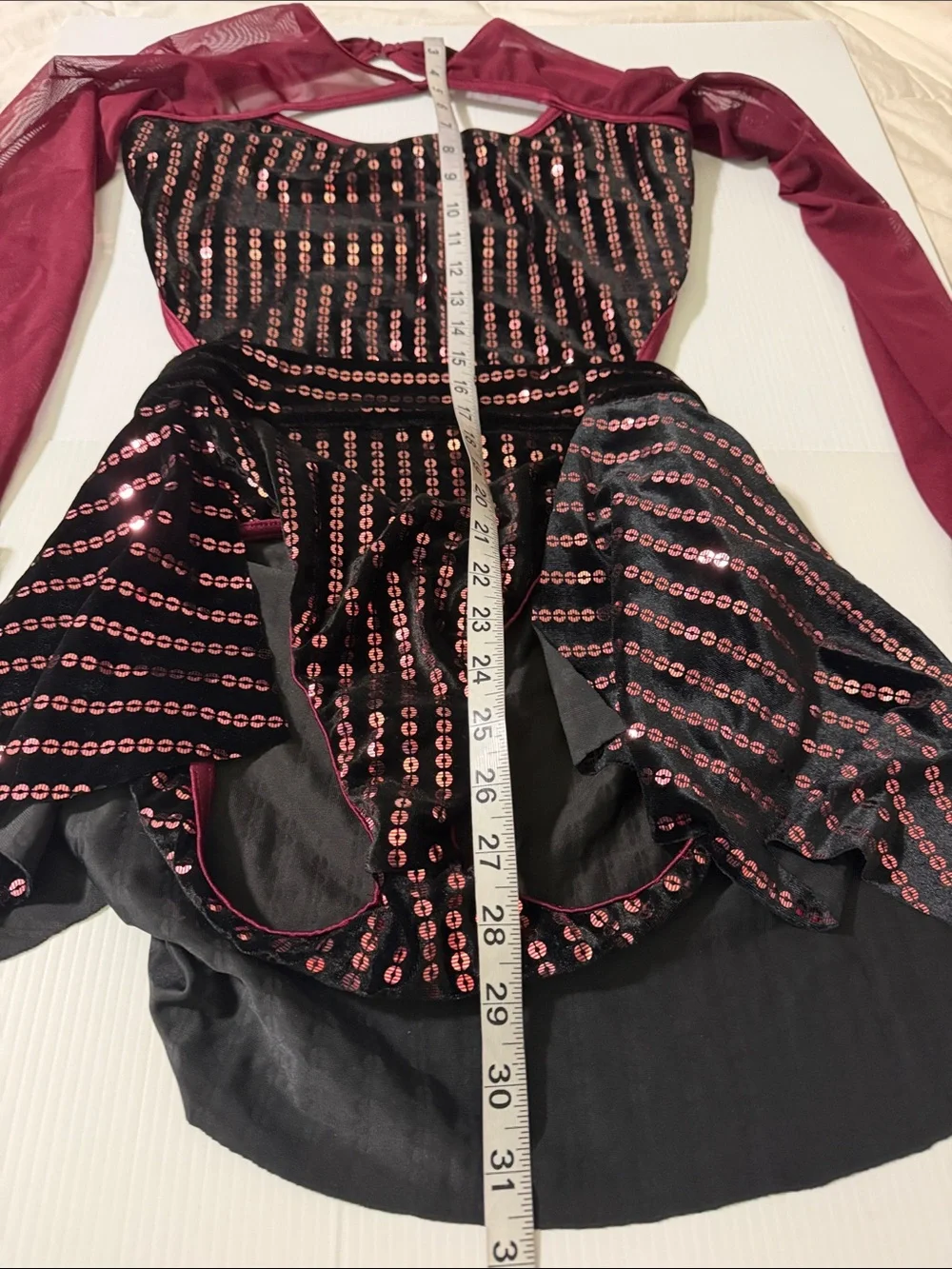 Weissman Elite dance costume burgundy red velvet Need You Tonight D11810 MA